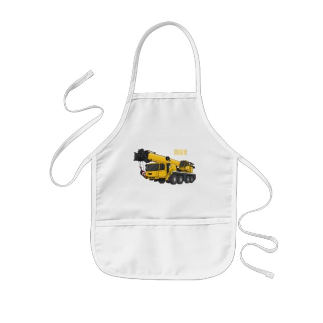 Delantal Infantil Ilustracion de personalizado de camiones Crane (Frente)