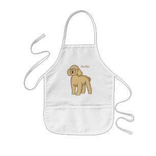 Delantal Infantil Ilustracion de personalizado de caniche marrón fel
