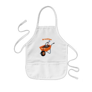 Delantal Infantil Ilustracion de personalizado de carretilla naranja