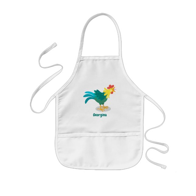 Delantal Infantil Ilustracion de personalizado de gallo de entrego g (Frente)