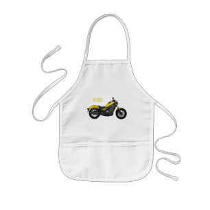 Delantal Infantil Ilustracion de personalizado de motocicleta de cru