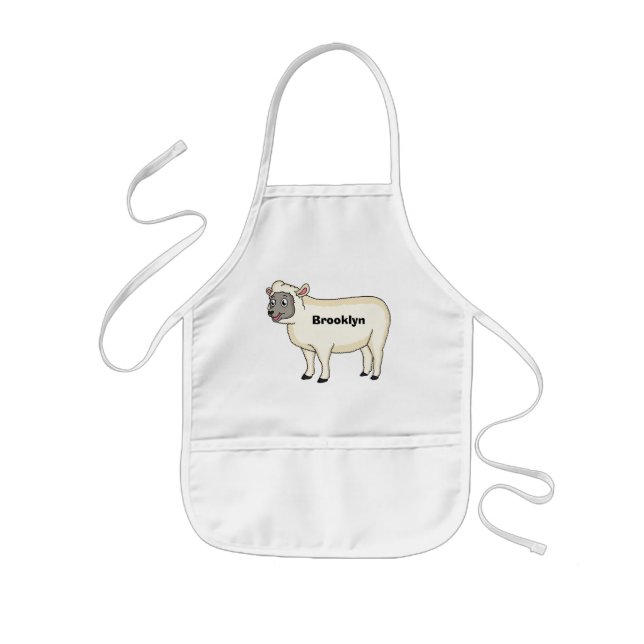 Delantal Infantil Ilustracion de personalizado de ovejas alegres (Frente)