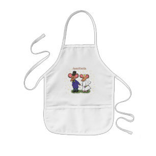 Delantal Infantil Ilustracion de personalizado de pareja de ratones