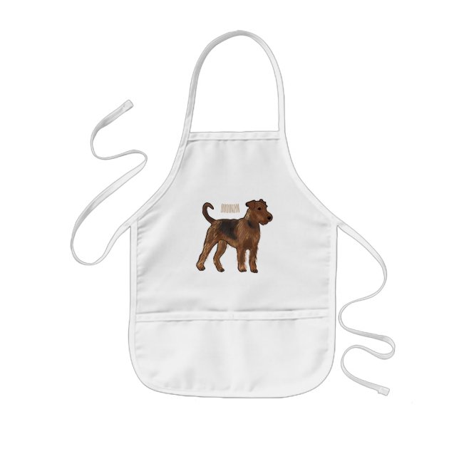 Delantal Infantil Ilustracion de personalizado de perro Airedale ter (Frente)