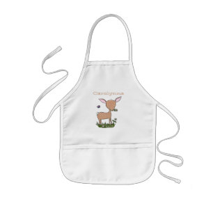 Delantal Infantil Ilustracion de personalizado de venado lindo y fel