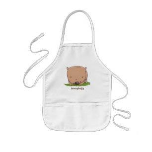 Delantal Infantil Ilustracion de personalizado de wombat para bebé l