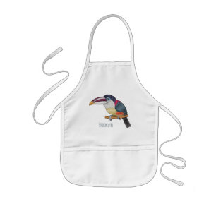 Delantal Infantil Ilustracion del personalizado de aves de Curl cres