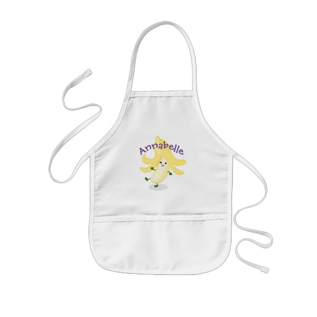 Delantal Infantil Ilustracion personalizado bananero de Cute kawaii (Frente)