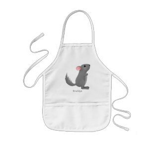 Delantal Infantil Ilustracion personalizado chinchilla gris suave
