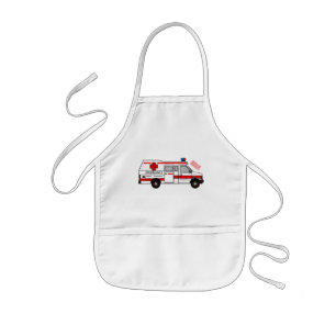 Delantal Infantil Ilustracion personalizado de ambulancia