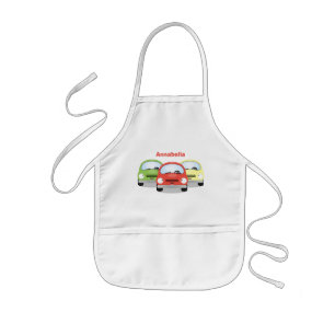 Delantal Infantil Ilustracion personalizado de coches Cute kawaii
