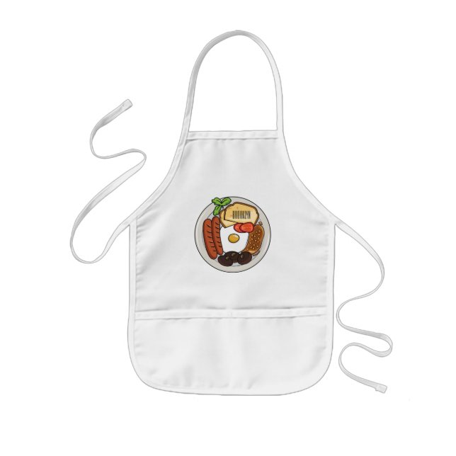 Delantal Infantil Ilustracion personalizado de desayuno inglés (Frente)