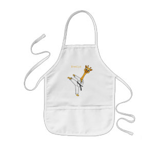Delantal Infantil Ilustracion personalizado de Kung Fu giraffe