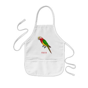 Delantal Infantil Ilustracion personalizado de loro feliz
