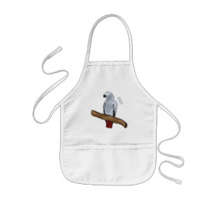Delantal Infantil Ilustracion personalizado de loro gris africano