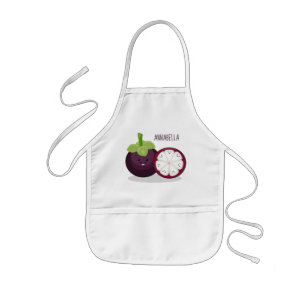 Delantal Infantil Ilustracion personalizado de mangostino morado