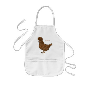 Delantal Infantil Ilustracion personalizado de pollo polaco Chamois