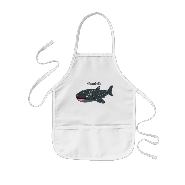 Delantal Infantil Ilustracion personalizado feliz de tiburón ballena (Frente)