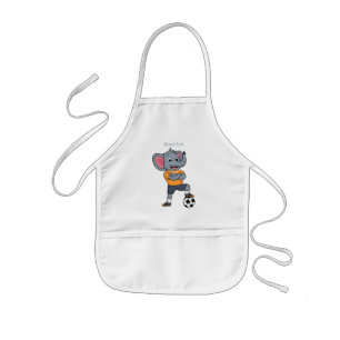 Delantal Infantil Ilustracion personalizado futbolista elefante