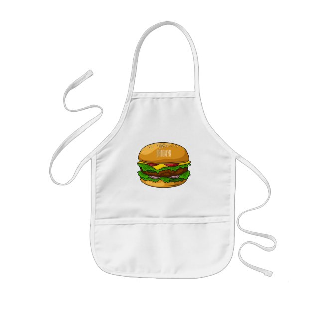 Delantal Infantil Ilustracion personalizado Hamburger (Frente)