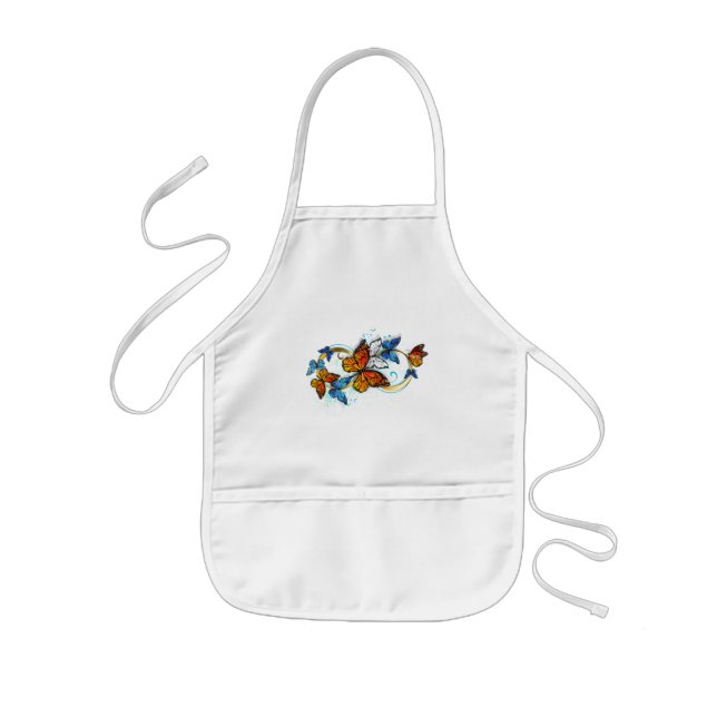 Delantal Infantil Infinidad de Mariposas Monarca (Frente)