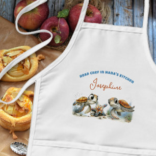 Delantal Infantil Jefe de cocina infantil tortugas marinas personali