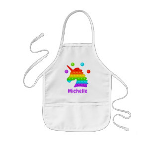 Delantal Infantil Juguete Fidget de Unicornio Arcoíris Pop It