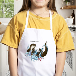 Delantal Infantil Juguuetón Azul Nutria de Río Caprichosa Salpicadur