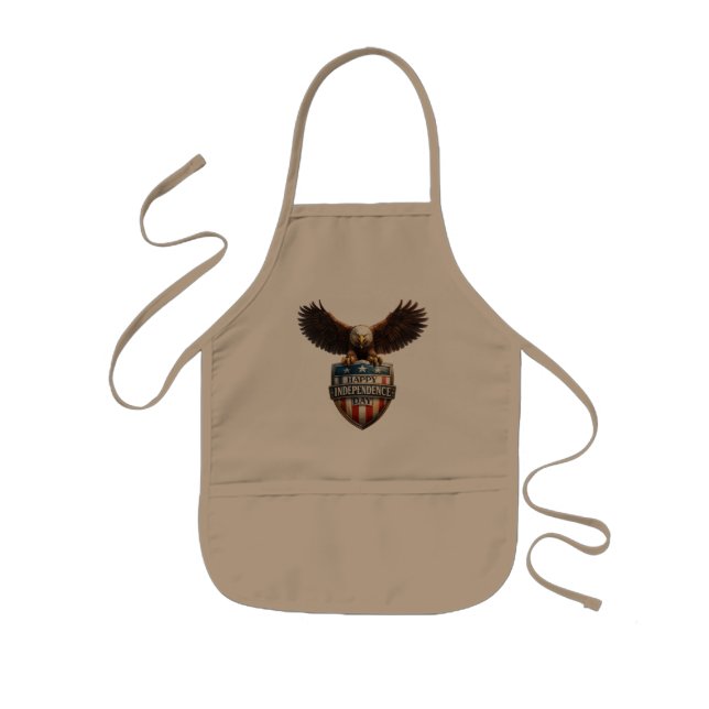 Delantal Infantil Khaki patriotic eagle shield apron (Frente)