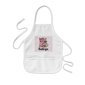 Delantal Infantil Kid's Pink Koala Monogrammed Letter K