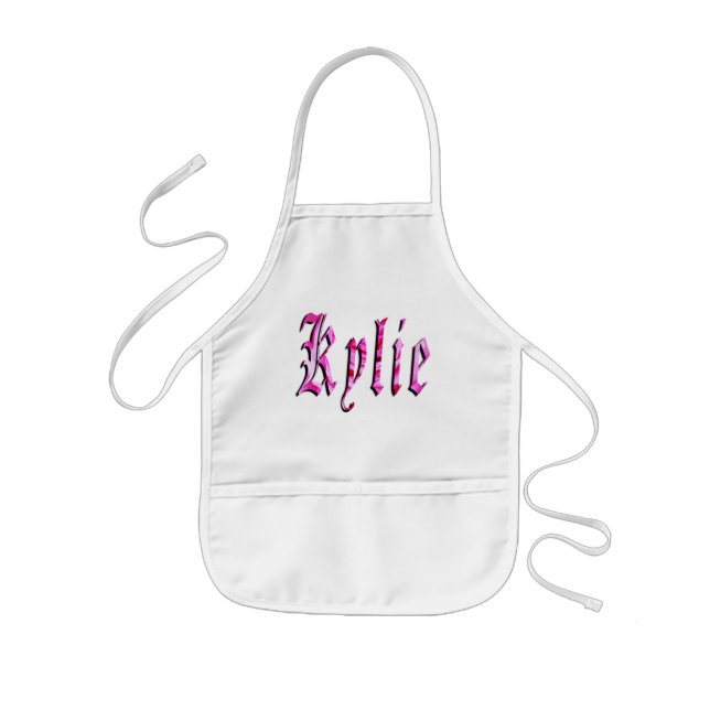Delantal Infantil Kylie, Nombre, Logo, Chicas Artísticos Kindy Apron (Frente)