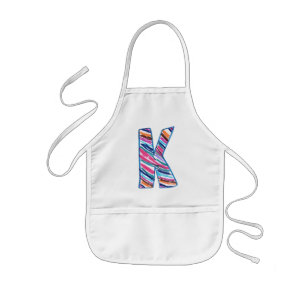 Delantal Infantil Letra K multicolor de colores brillantes como en K