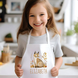 Delantal Infantil Lince del bosque personalizado lindo