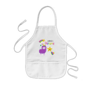 Delantal Infantil Llama adorable Quiero ser un unicornio