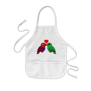 Delantal Infantil Loros de Eclectus en amor