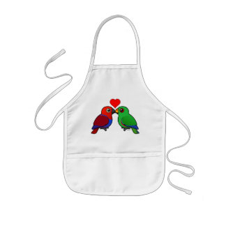 Delantal Infantil Loros de Eclectus en amor