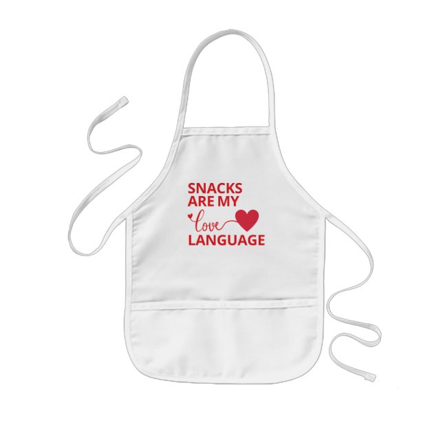 Delantal Infantil Los refrigerios son mi lenguaje de amor (Frente)