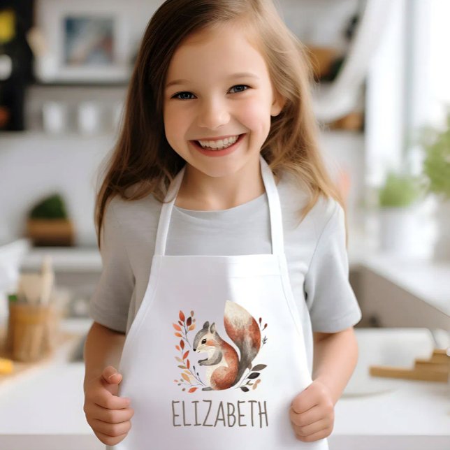 Delantal Infantil Madera Personalizada Lindo Ardilla (Subido por el creador)