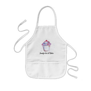 Delantal Infantil Magdalena personalizada de la acuarela del