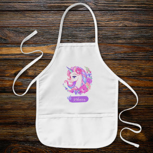 Delantal Infantil Magnífico adorable floral unicornio floral persona