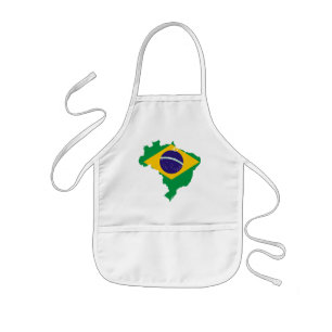 Delantal Infantil mapa de la bandera del Brasil