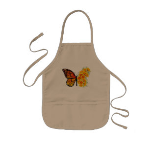 Delantal Infantil Mariposa de flores con amapola amarilla de Califor