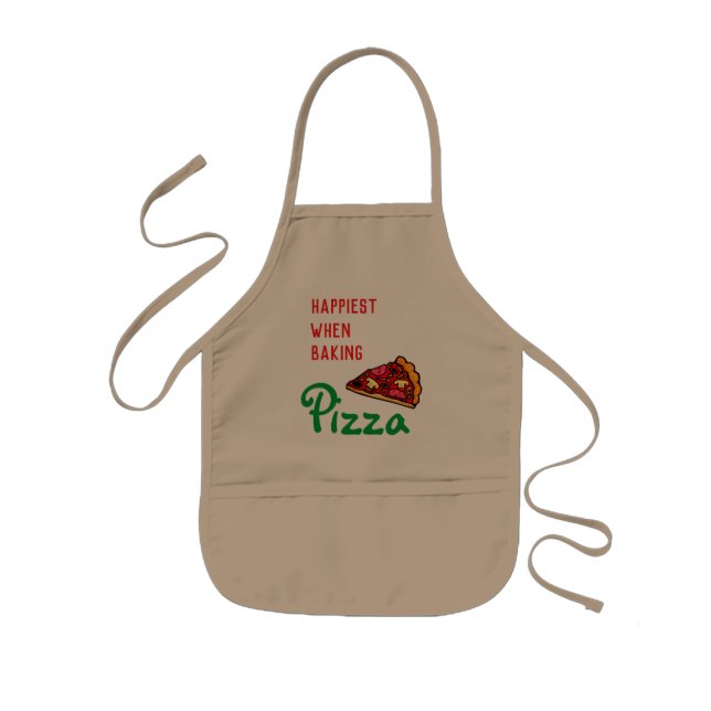 Delantal Infantil  Más feliz    al hornear Pizza Kids' Apron (Frente)
