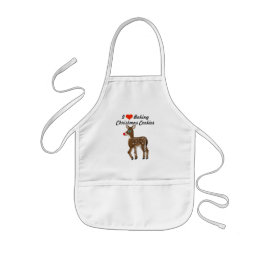 Delantal Infantil Me encanta hacer Navidades cocinar reno Apron