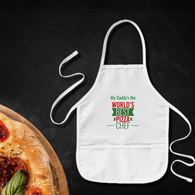 Delantal Infantil Mejor chef de pizza del mundo - verde rojo (Subido por el creador)