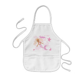 Delantal Infantil Mermaid Cute Pink Girly Starfish
