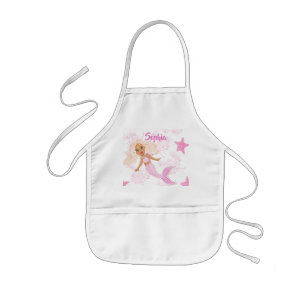 Delantal Infantil Mermaid Cute Pink Girly Starfish