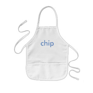 Delantal Infantil Minimalista Azul Personalizado