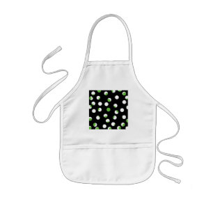 Delantal Infantil Modelo manchado negro, blanco y verde