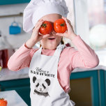 Delantal Infantil Moderno Y Gracioso Panda Blanco Y Negro Con Cita<br><div class="desc">Moderno Y Gracioso Panda Blanco Y Negro Con Cita</div>